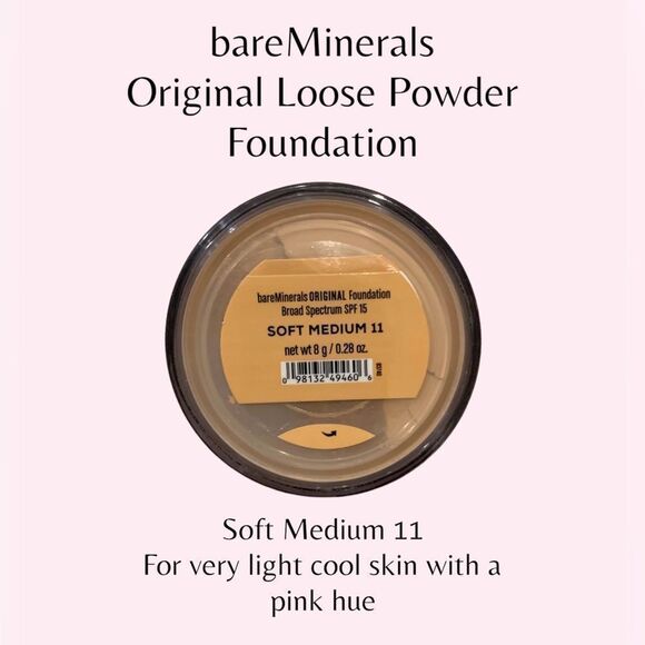 bareMinerals Original Loose Powder Foundation Full Size 8g Soft Medium 11 - Picture 1 of 6